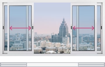 четырехстворчатое раздвижное