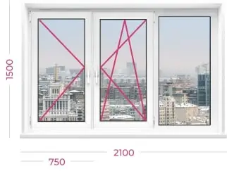 Трехстворчатое окно Blitz