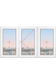 Трехстворчатое окно Rehau Delight Design 2700x2700 - фото - 1