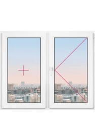 Двустворчатое окно Rehau Blitz 1450x1450 - фото - 1