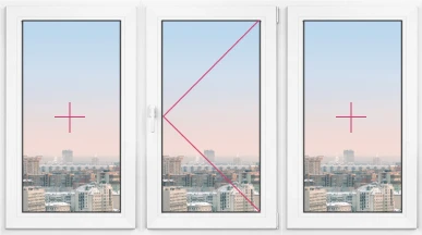 Трехстворчатое окно Rehau Blitz 1500x1800 - фото - 1