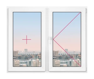 Двухстворчатое окно Rehau Thermo 1520x1520 - фото - 1