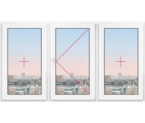 Трехстворчатое окно Rehau Thermo 2020x1080 - фото - 1